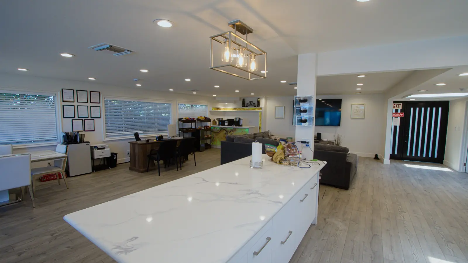 Open living space and kitchen inside the LACATC facility in Encino