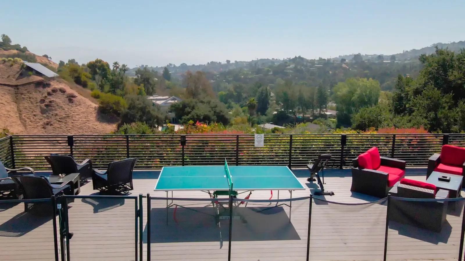 Outdoor deck overlooking the San Fernando Valley at LACATC in Encino
