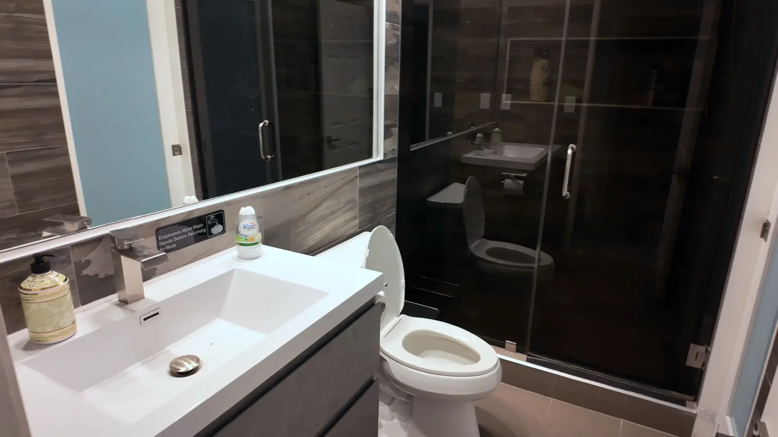 Private bathroom inside the LACATC residential facility in Encino